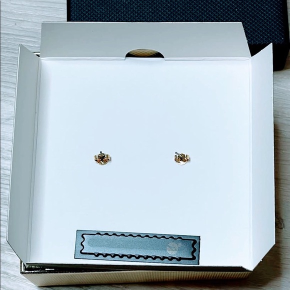 Coach Open Circle Red Stone Strand Earrings Boxed; Size:ONE SIZE; Color:Red/Gold - Picture 8 of 11